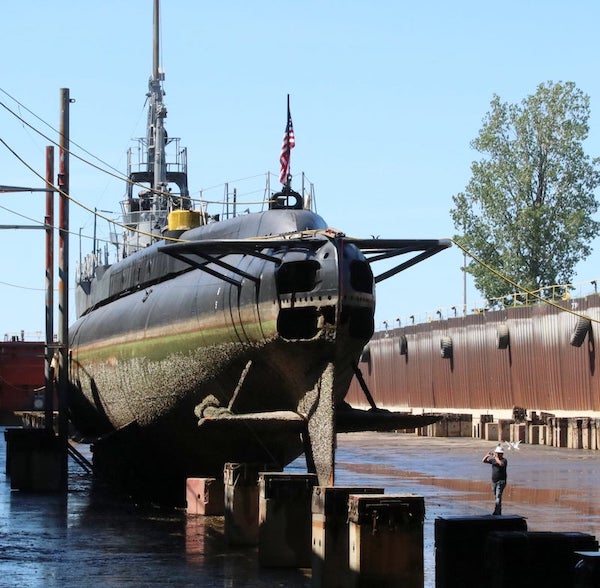 WWII Sub in dry dock
